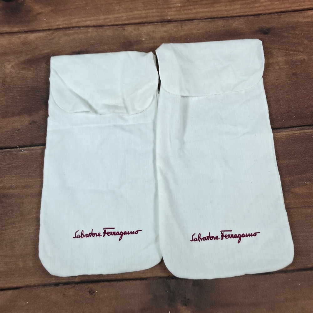 Salvatore Ferragamo Shoe Dust Bags OS White Good Set of 2 Logo Travel Sleeves